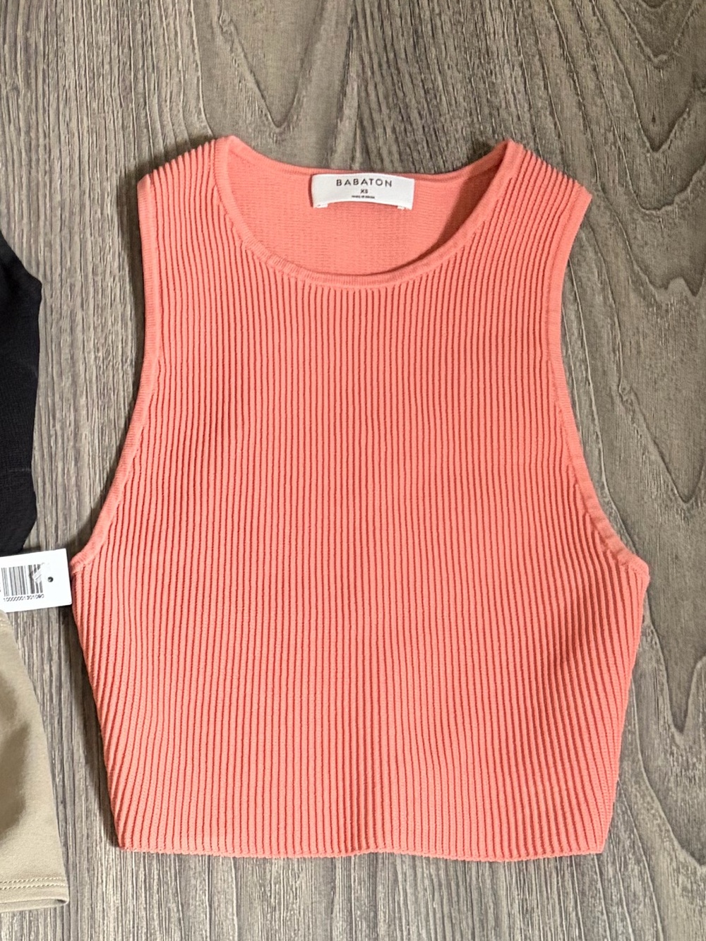 Babaton Coral Rib-Knit Cropped Tank